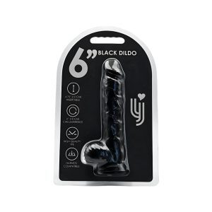 n12627 loving joy 6 inch dildo with balls black 4