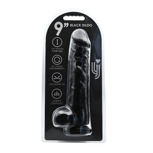n12630 loving joy 9 inch dildo with balls black 4