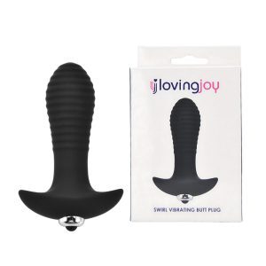 n12730 loving joy swirl 7 function vibrating butt plug duo