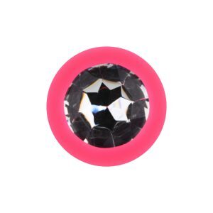 n12805 toosh pink silicone butt plug small jewel