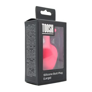 n12807 toosh pink silicone butt plug large pkg 1