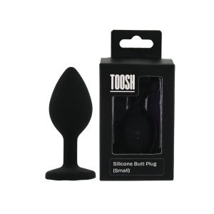 n12811 toosh black silicone butt plug small pkg duo