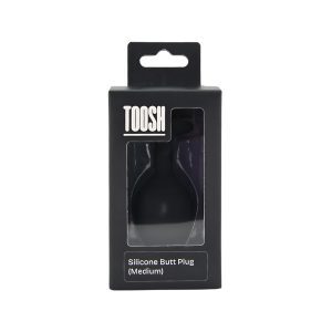 n12812 toosh black silicone butt plug medium pkg