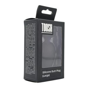 n12813 toosh black silicone butt plug large pkg 1