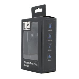 n12813 toosh black silicone butt plug large pkg 2