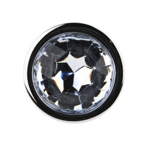 n12816 toosh silver metal butt plug large clear stone stone