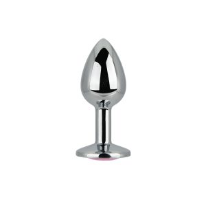 Toosh Silver Metal Butt Plug Small Pink Stone