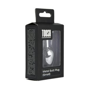 n12826 toosh silver metal butt plug small pink stone pkg 2