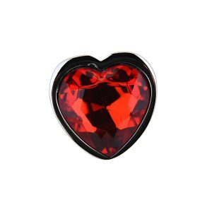 n12832 toosh heart shaped silver with red stone small jewel