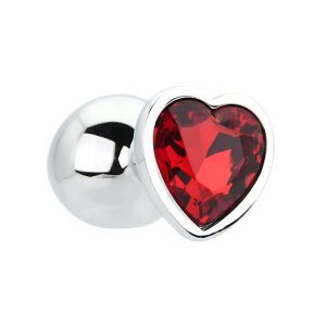 n12833 toosh heart shaped silver with red stone medium 5