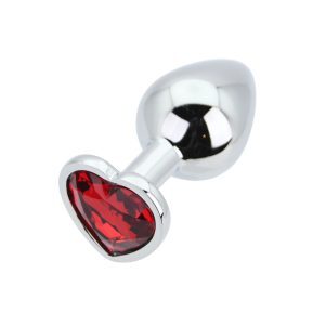 n12833 toosh heart shaped silver with red stone medium 6