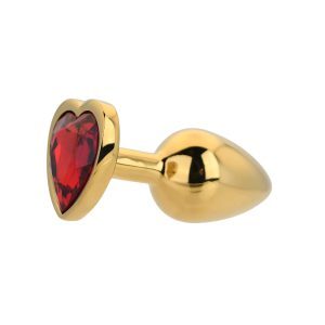 Toosh Heart Shaped Gold Butt Plug with Red Stone Small 6 n12835 toosh heart shaped gold with red stone small 2