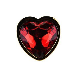 Toosh Heart Shaped Gold Butt Plug with Red Stone Small 7 n12835 toosh heart shaped gold with red stone small jewel