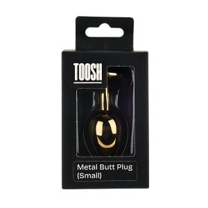 Toosh Heart Shaped Gold Butt Plug with Red Stone Small 8 n12835 toosh heart shaped gold with red stone small pkg