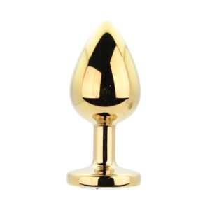 n12839 toosh metal butt plug gold set of 3 clear stone med