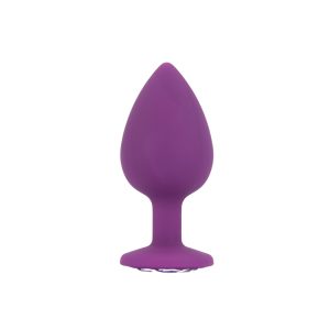 n12841 toosh silicone butt plug purple set of 3 clear stone large