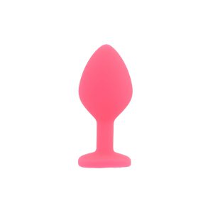 n12842 toosh silicone butt plug pink set of 3 clear stone medium