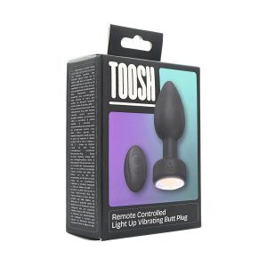 n12897 toosh remote controlled light up vibrating butt plug pkg 1