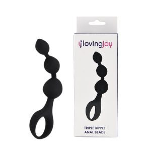 ns6550 loving joy triple ripple anal beads black duo