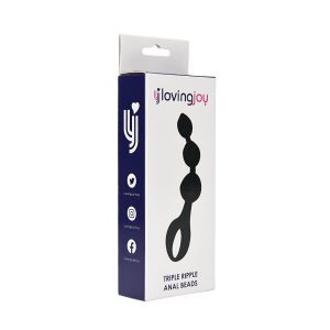ns6550 loving joy triple ripple anal beads black pkg 1