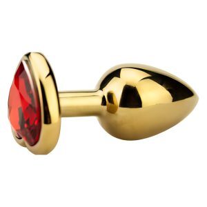 ns7167 precious metals heart shaped anal plug gold 2 1