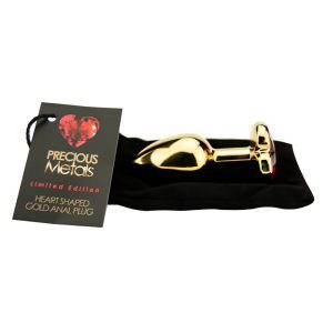 ns7167 precious metals heart shaped anal plug gold 6 1