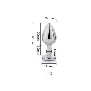 silver metal butt plug medium