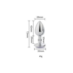 silver metal butt plug small