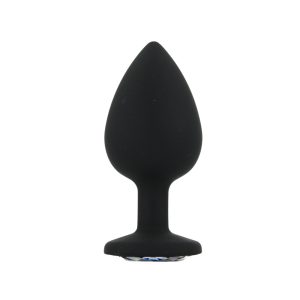 toosh silicone butt plug black set of 3 clear stone large