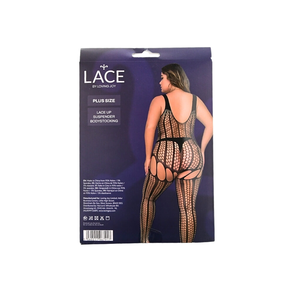 n12901-lace-by-lj-plus-size-lace-up-suspender-bodystocking-pkg-bk n12901 lace by lj plus size lace up suspender bodystocking pkg bk