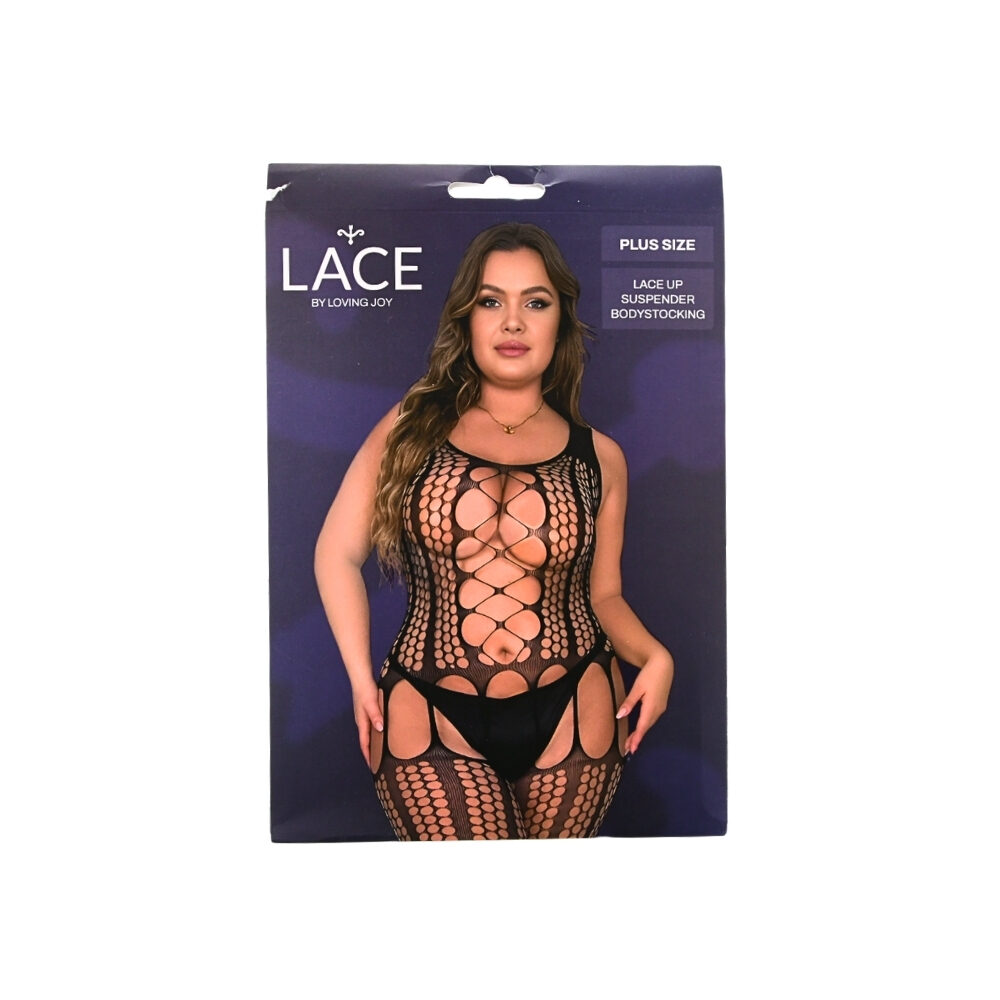 n12901-lace-by-lj-plus-size-lace-up-suspender-bodystocking-pkg n12901 lace by lj plus size lace up suspender bodystocking pkg
