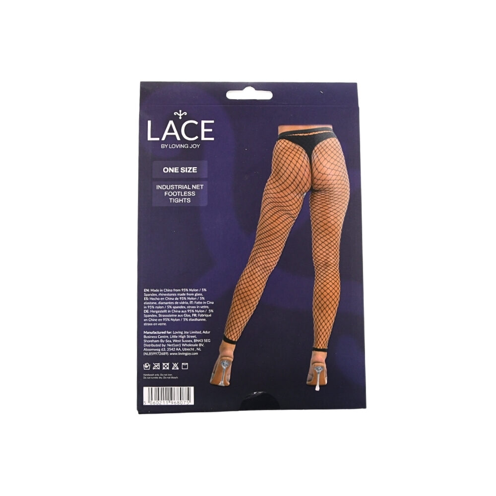 n12909-lace-by-lj-one-size-industrial-net-footless-tights-black-pkg-bk n12909 lace by lj one size industrial net footless tights black pkg bk