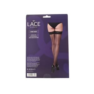 Lace by LJ Sheer Hold Up Stockings with Backseam Black 6 n12914 lace by lj sheer hold up stockings with backseam black pkg 1