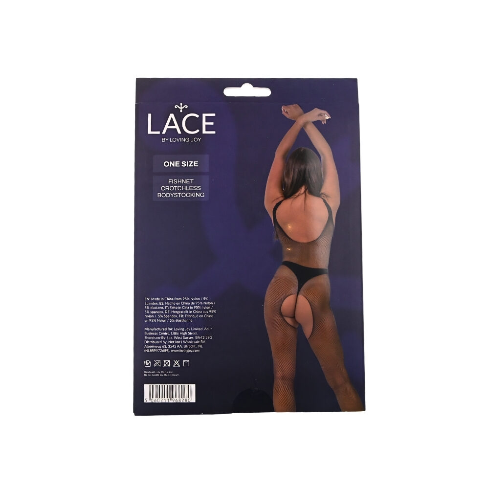 n12921-lace-by-lj-fishnet-crotchless-bodystocking-black-pkg-bk n12921 lace by lj fishnet crotchless bodystocking black pkg bk