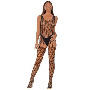 Lace by LJ Crochet Bodystocking with Lace Up Back Black 3 n12924 lace by lj crochet bodystocking with lace up back black 1 2