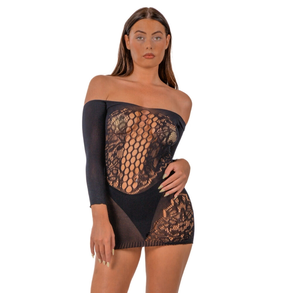 n12930-lace-by-lj-off-the-shoulder-mini-dress-black n12930 lace by lj off the shoulder mini dress black