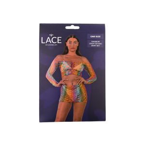 Lace by LJ Rainbow Crop Top and Skirt Set 6 n12938 lace by lj rainbow crop top and skirt set pkg