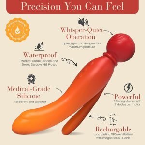 MYLO 3-in-1 Body Wand Massager Fire 5 n13051 mylo 3 in 1 body wand massager fire 4