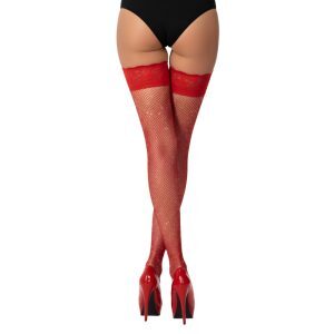 Lace by LJ Fishnet Thigh High Stockings with Rhinestones 11 ns8120 lace by lj fishnet thigh high stockings with rhinestones red 3