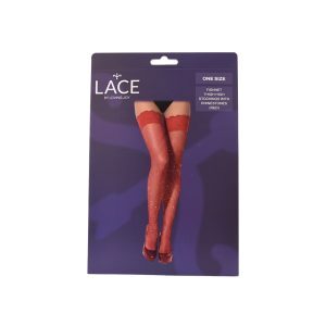 Lace by LJ Fishnet Thigh High Stockings with Rhinestones 16 ns8120 lace by lj fishnet thigh high stockings with rhinestones red pkg